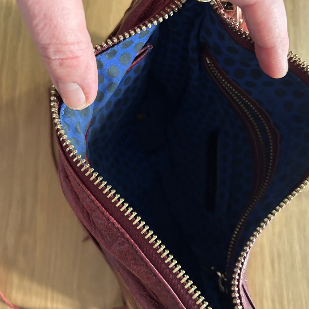 Rebecca Minkoff Wine Leather Crossbody Bag - Picture 5 of 6